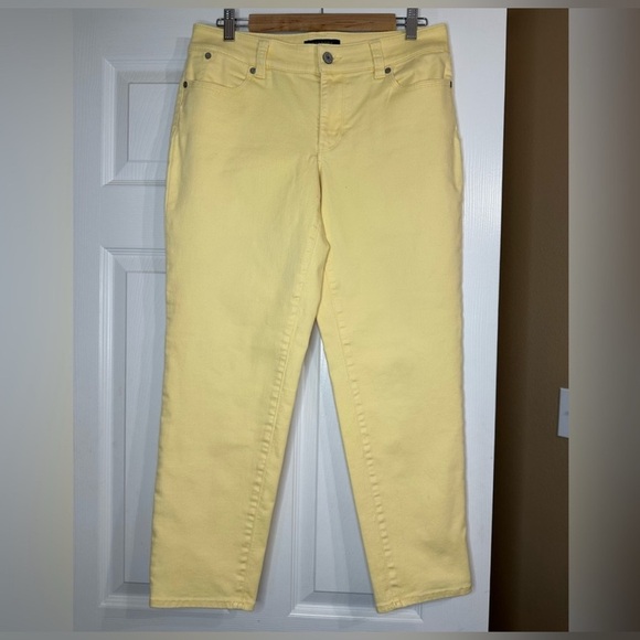 Talbots Jeans 5 Pocket Slim Ankle Boyfriend Petite Size 6P Yellow - Picture 1 of 8